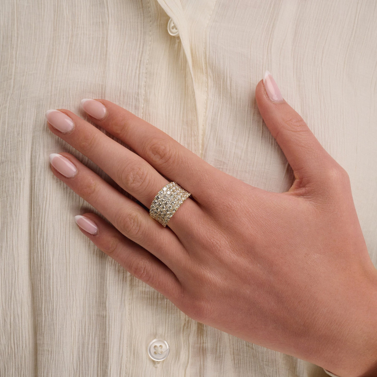 Grand Pave Diamond Ring