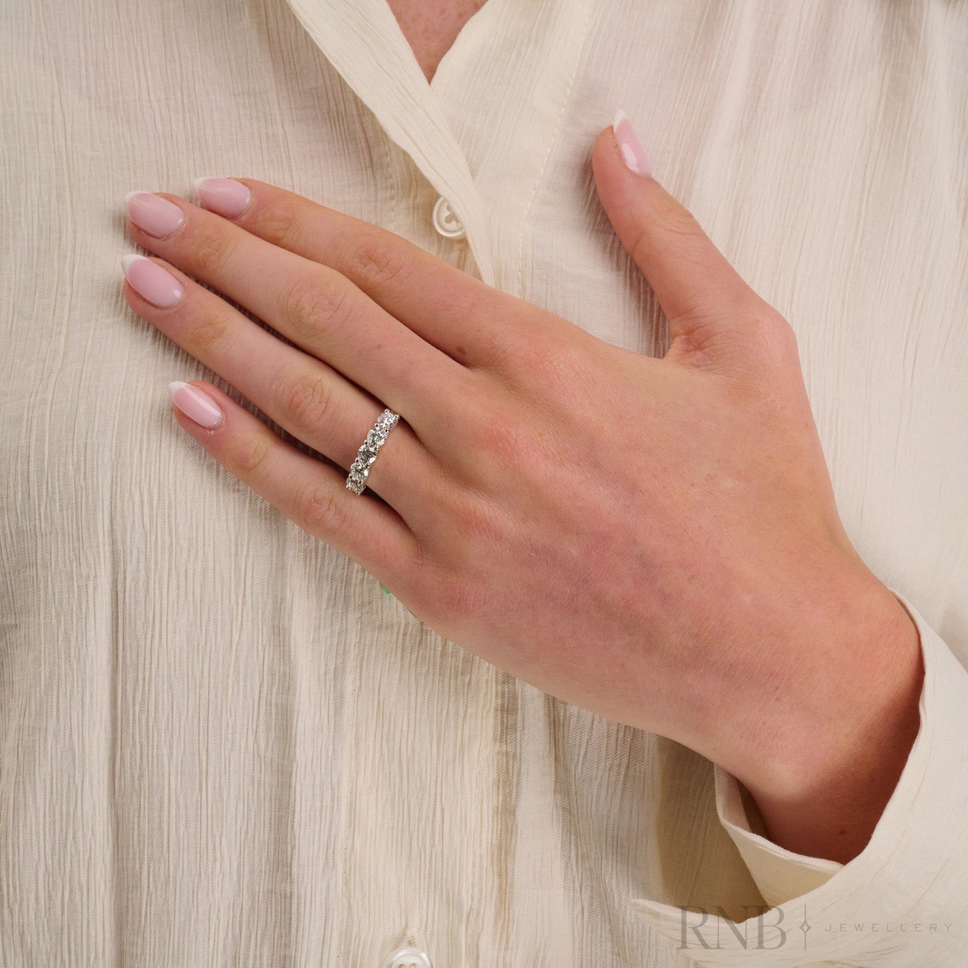 Semi Eternity Five Stone Lab Grown Diamond Ring
