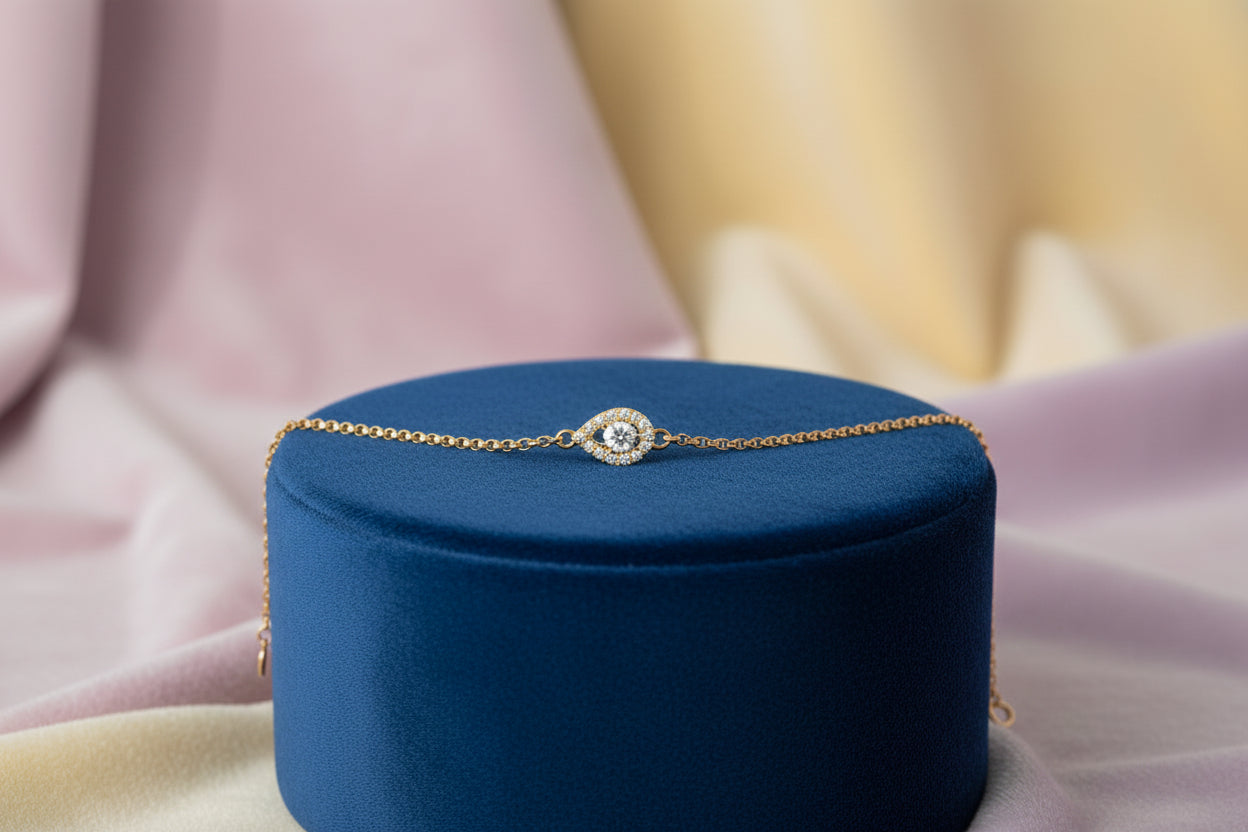 14K RG .34TW DIAMOND CHAIN BRACELET