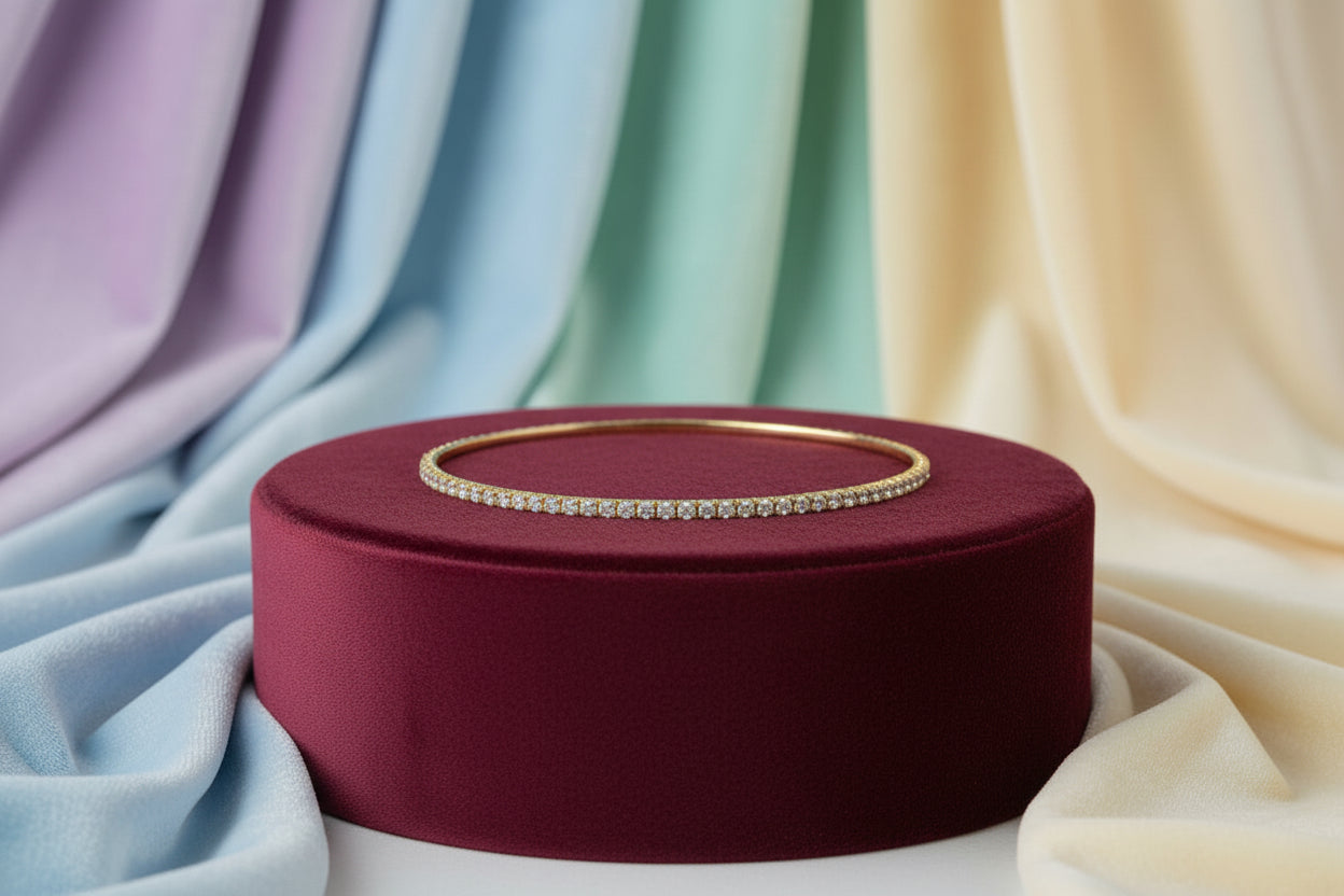 14K YG .38TW DIAMOND CHAIN BRACELET