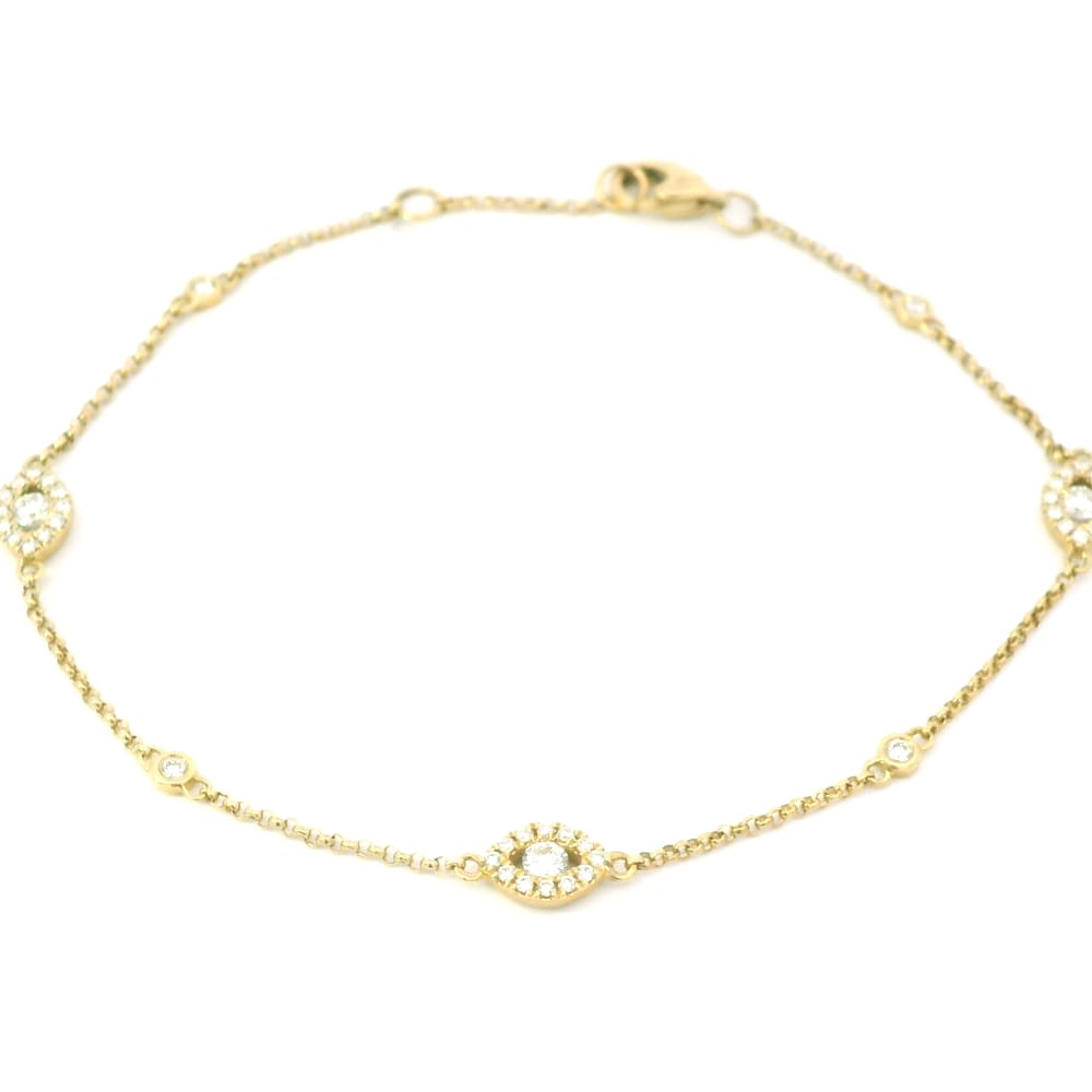 14K Yg .38Tw Diamond Chain Bracelet