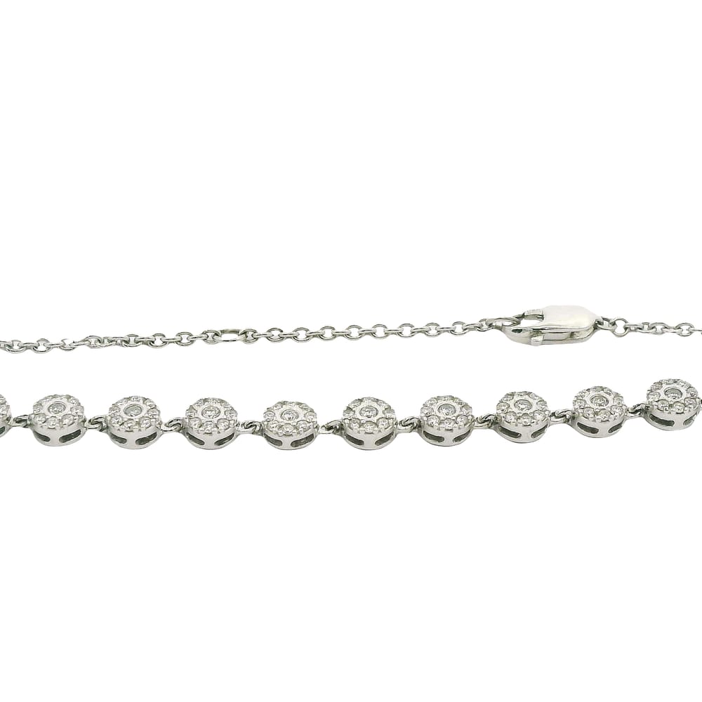 14K WG .53CT DIAMOND CLUSTER BRACELET