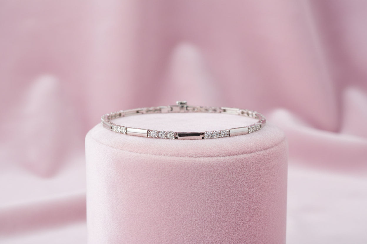 14K WG 0.48CTW DIAMOND ILLUSION SET BRACELET