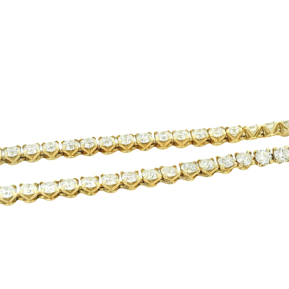 14K YG 6.50ctw VS2, F BR Lab Grown Diamond Tennis Bracelet