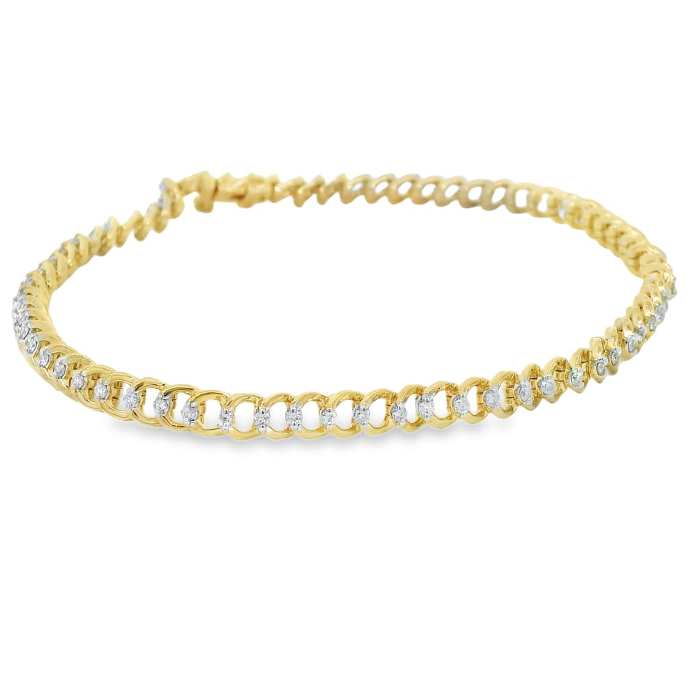 10K YG 1.00CTW DIAMOND BRACELET