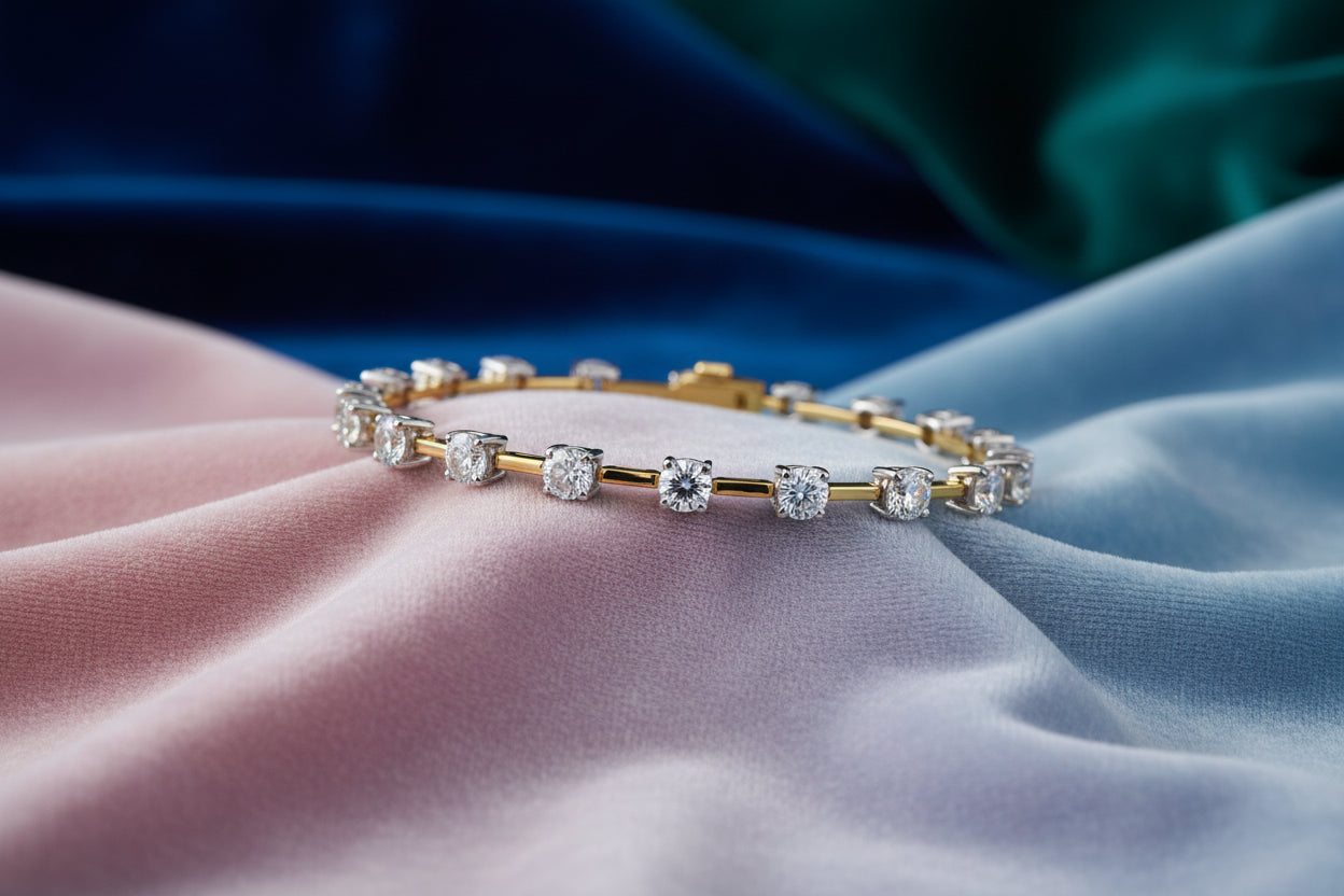 14K YG/WG 6.00CTW Lab Diamond Bracelet