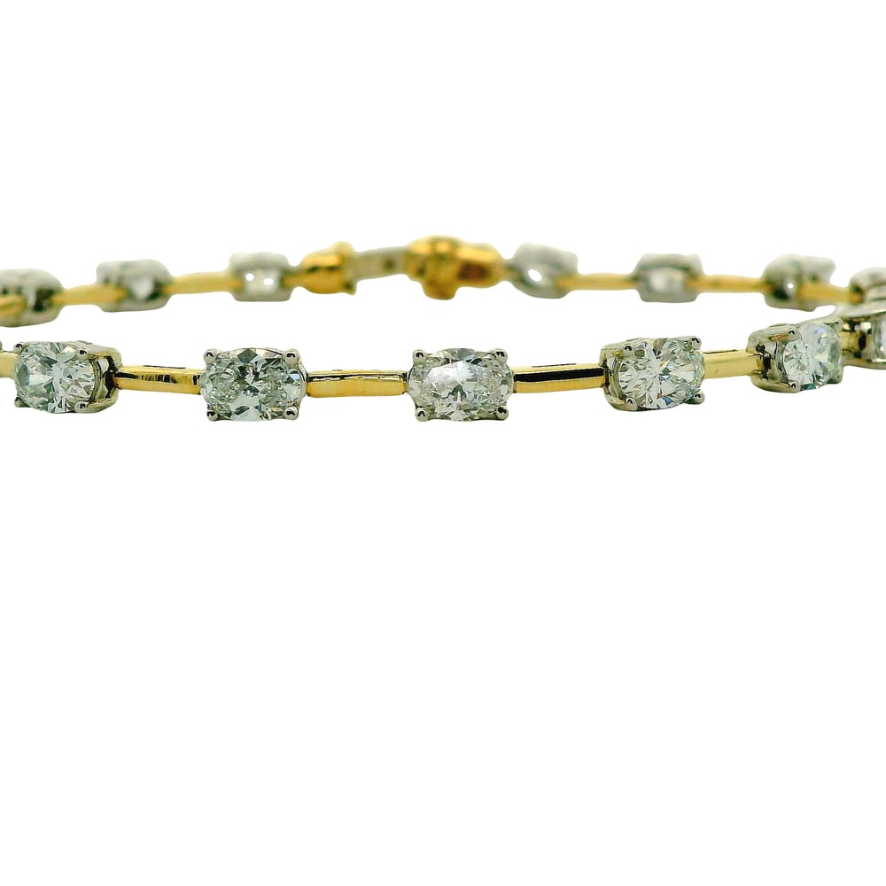 14k YG/WG 5.10ctw VVS-VS, D-F Oval Lab Grown Diamond Bracelet