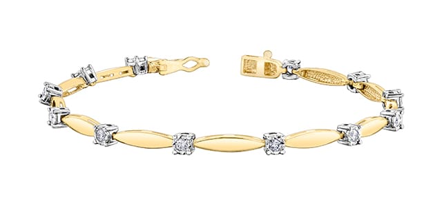 10K YG/WG 0.50ctw Diamond Illusion Set Tennis Bracelet