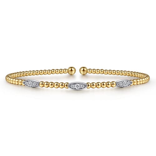 (S2203409) 14K YG/WG 0.17CTW Diamond Bujukan Bangle Size 5.75 "Gabriel & Co"