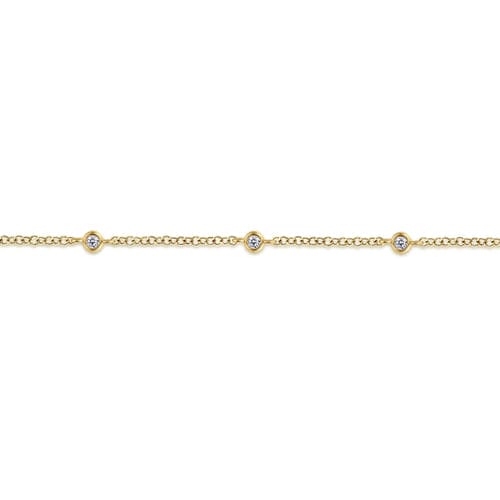 (S2205350) 14K YG 0.08CTW Stationary Diamond Bracelet Size 7 "Gabriel & Co"