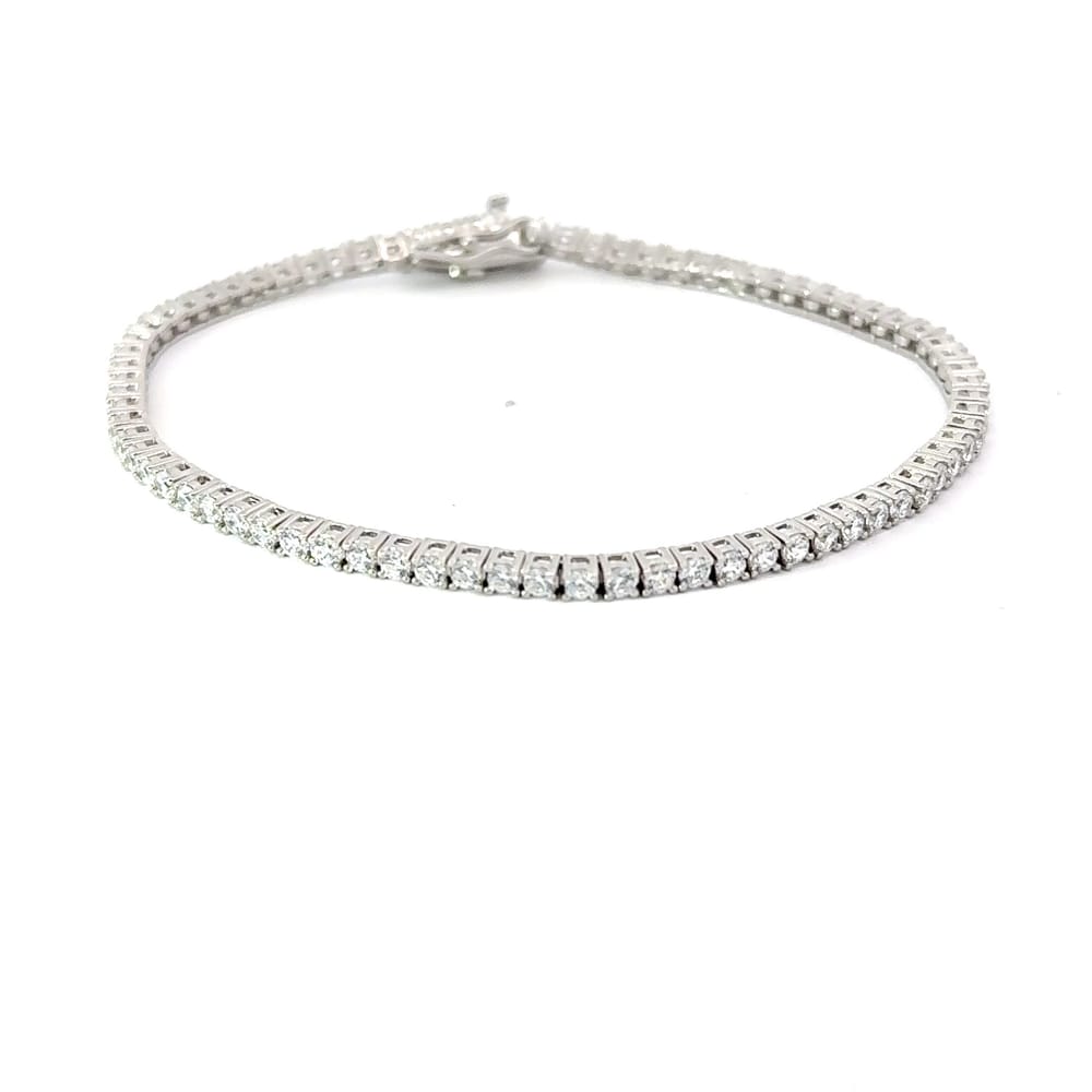 Sterling Silver Tennis Bracelet Accented with Cubic Zirconia