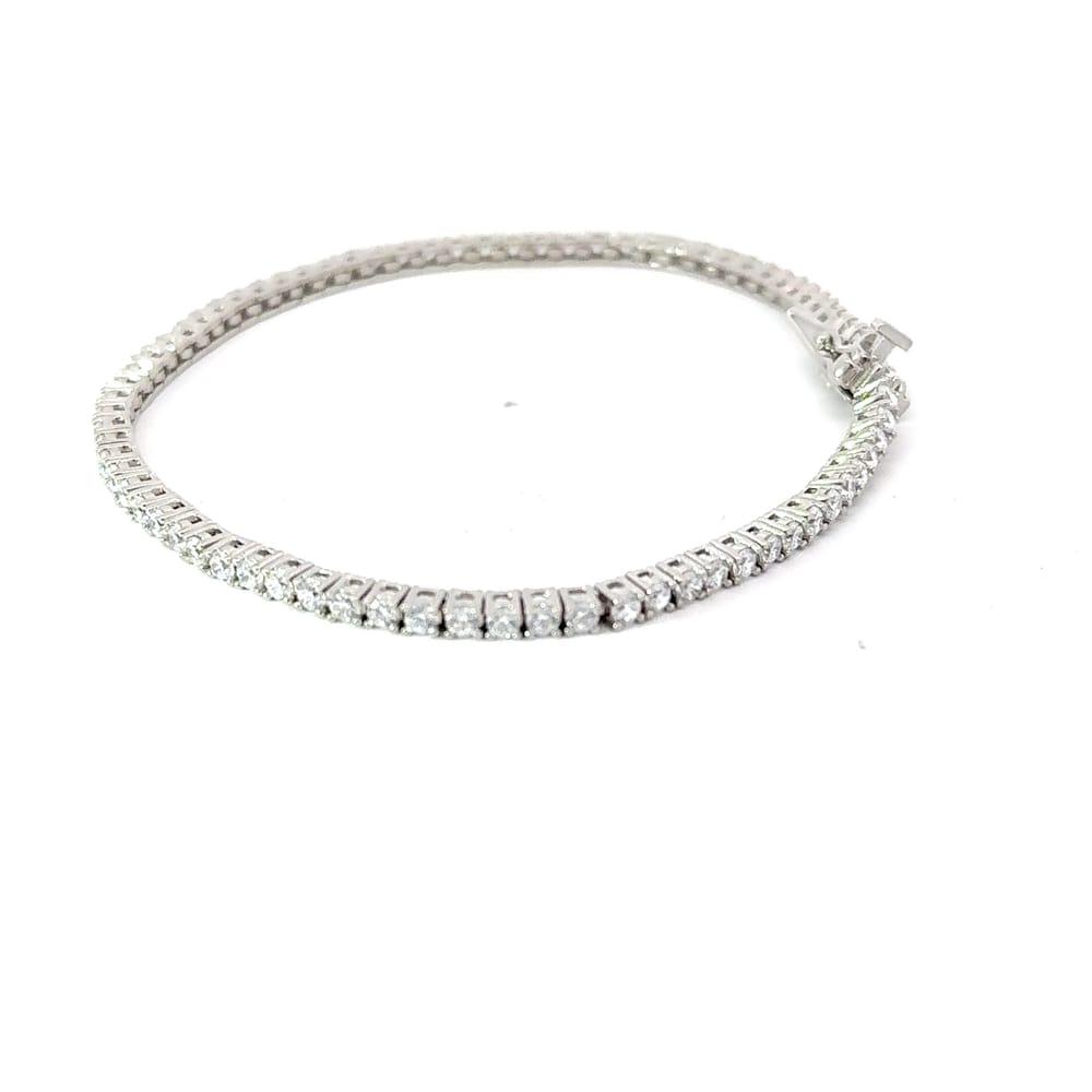 Sterling Silver Tennis Bracelet Accented with Cubic Zirconia