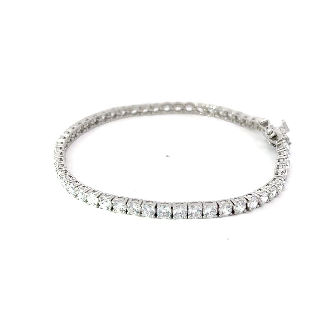 Sterling Silver Tennis Bracelet Accented with Cubic Zirconia