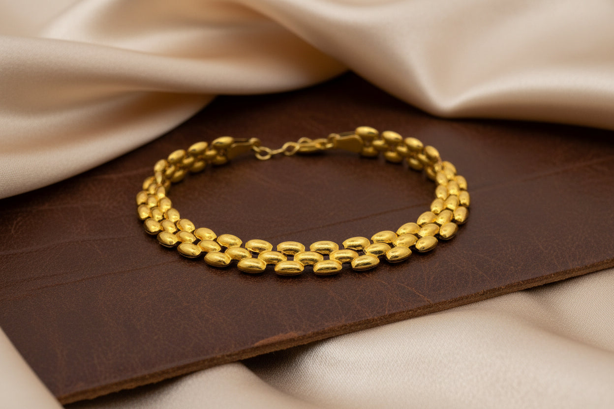 10K YELLOW GOLD CHUNKY PANTHER BRACELET