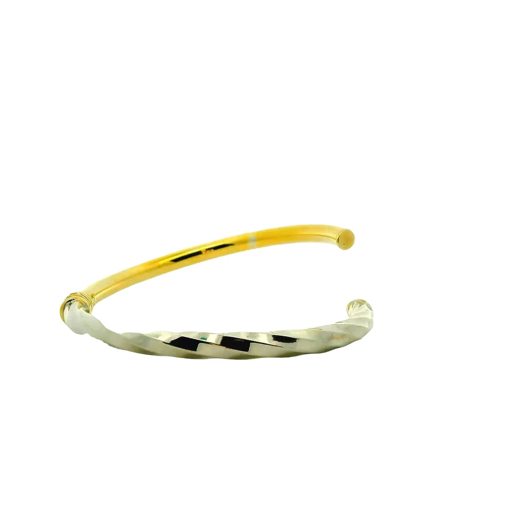 10K YG/WG HINGED BANGLE (HOLLOW)