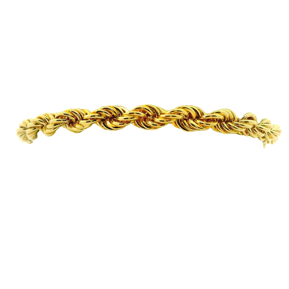 14K YG 6MM HOLLOW ROPE BRACELET 7.5"