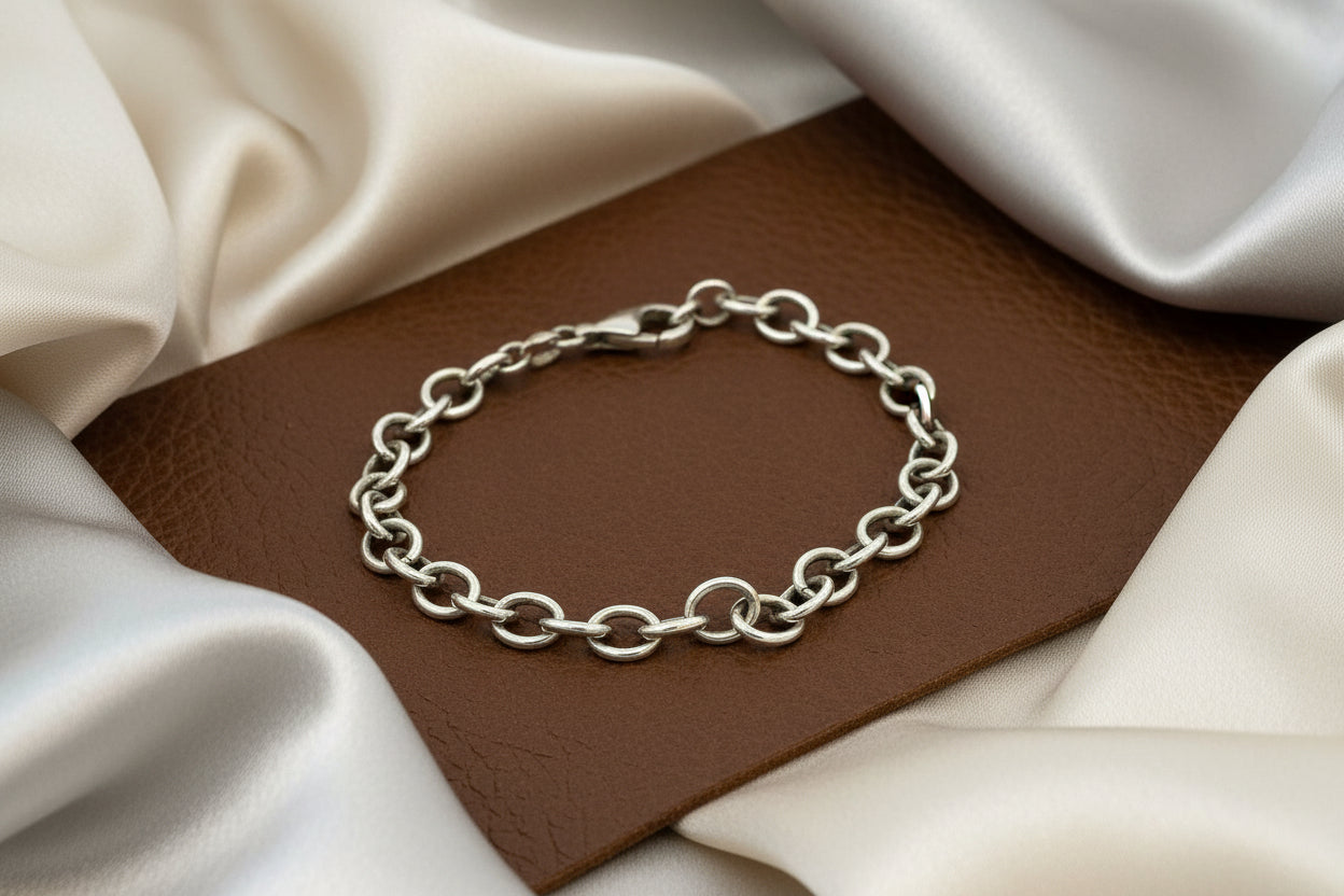 SS CABLE CHAIN BRACELET 7"