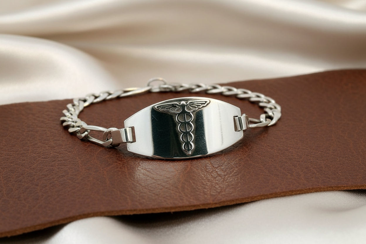SS RHD FIGARO MEDIC BRACELET 8.5"
