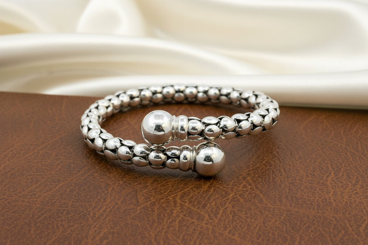 SS PUFF WHEAT STYLE BYPASS BANGLE