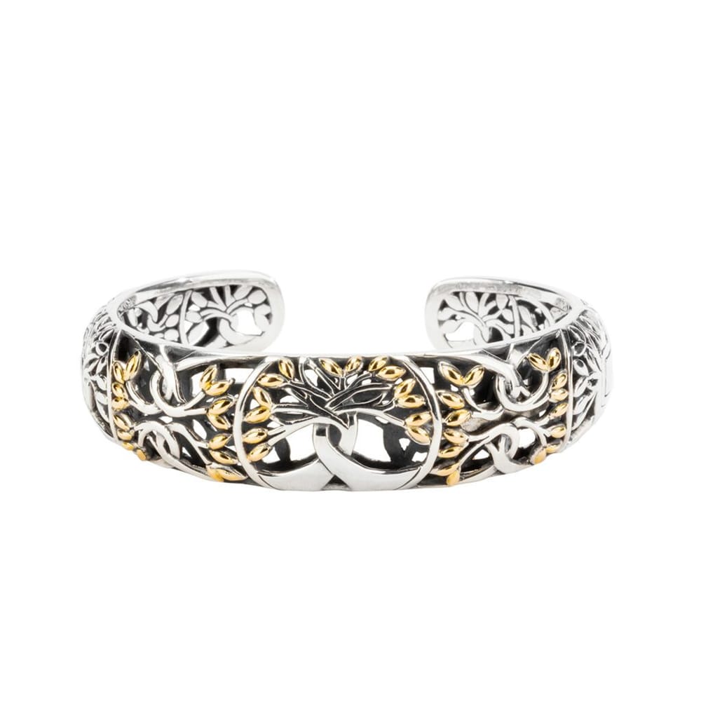 SS + 18K TREE OF LIFE BANGLE