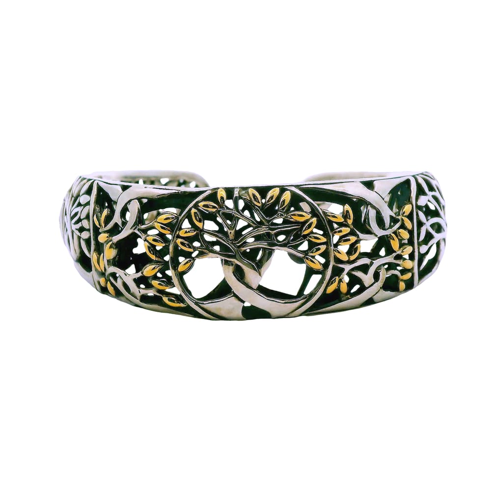SS + 18K TREE OF LIFE BANGLE