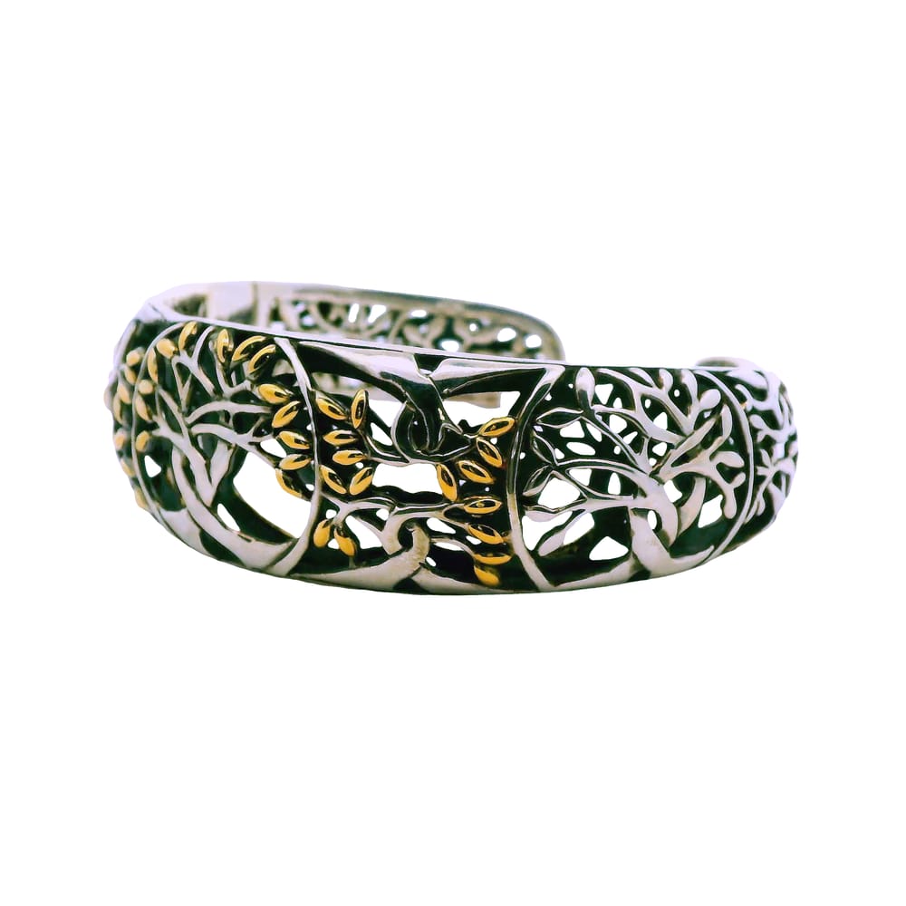 SS + 18K TREE OF LIFE BANGLE