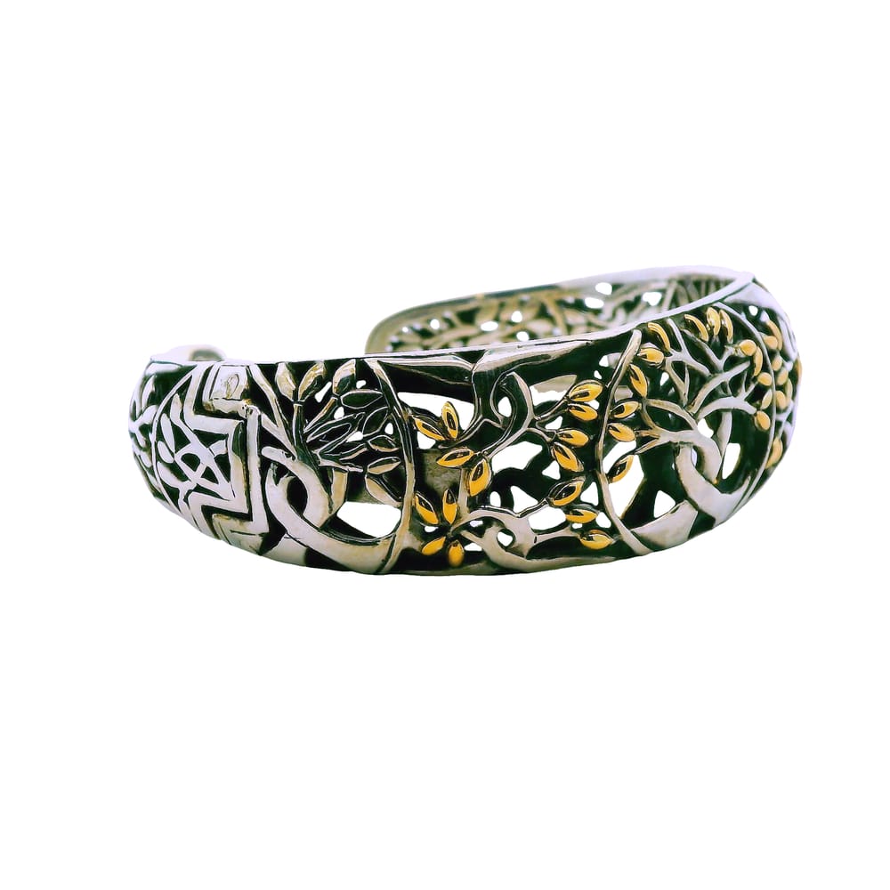 SS + 18K TREE OF LIFE BANGLE