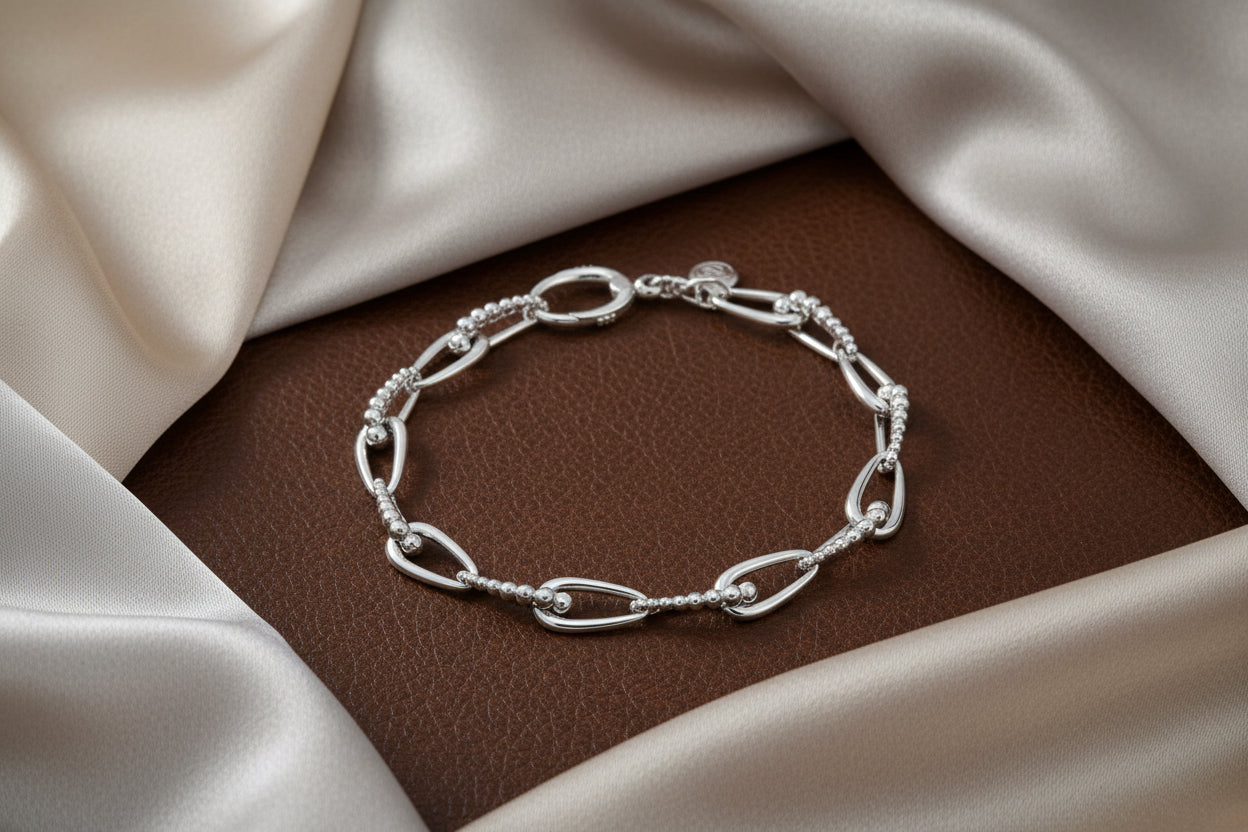 (S2205332) Sterling Silver Bujukan Link Bracelet 7.5" "Gabriel & Co."