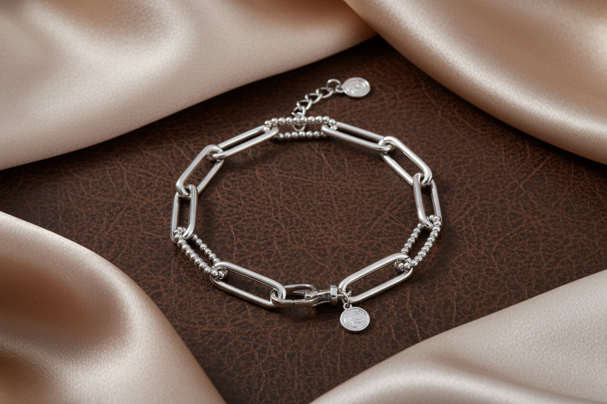 (S2205331) Sterling Silver Bujukan Link Bracelet 7" "Gabriel & Co."