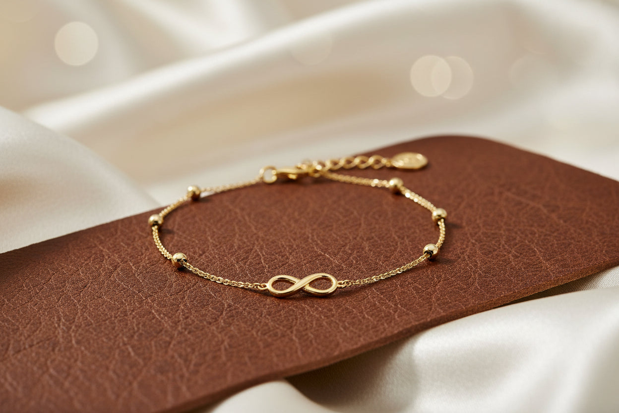 (S2203393) 14K YG Bujukan Bracelet with Infinity Station 7" "Gabriel & Co."