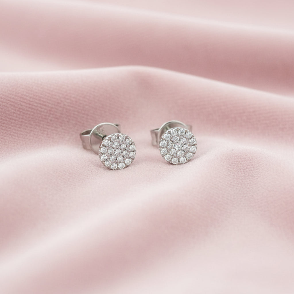 14K White gold 0.10ctw diamond disc studs