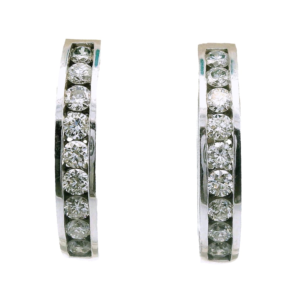 14K W/G .75TW DIAMOND HOOPS