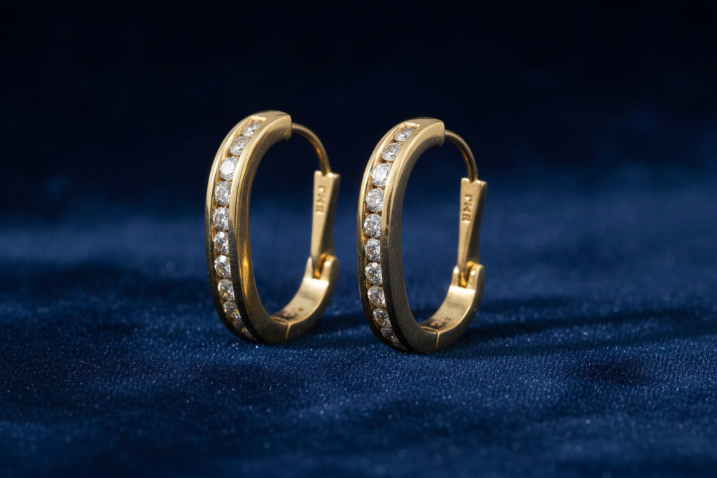 10K Y/G .50TW DIAMOND HOOP EARRINGS