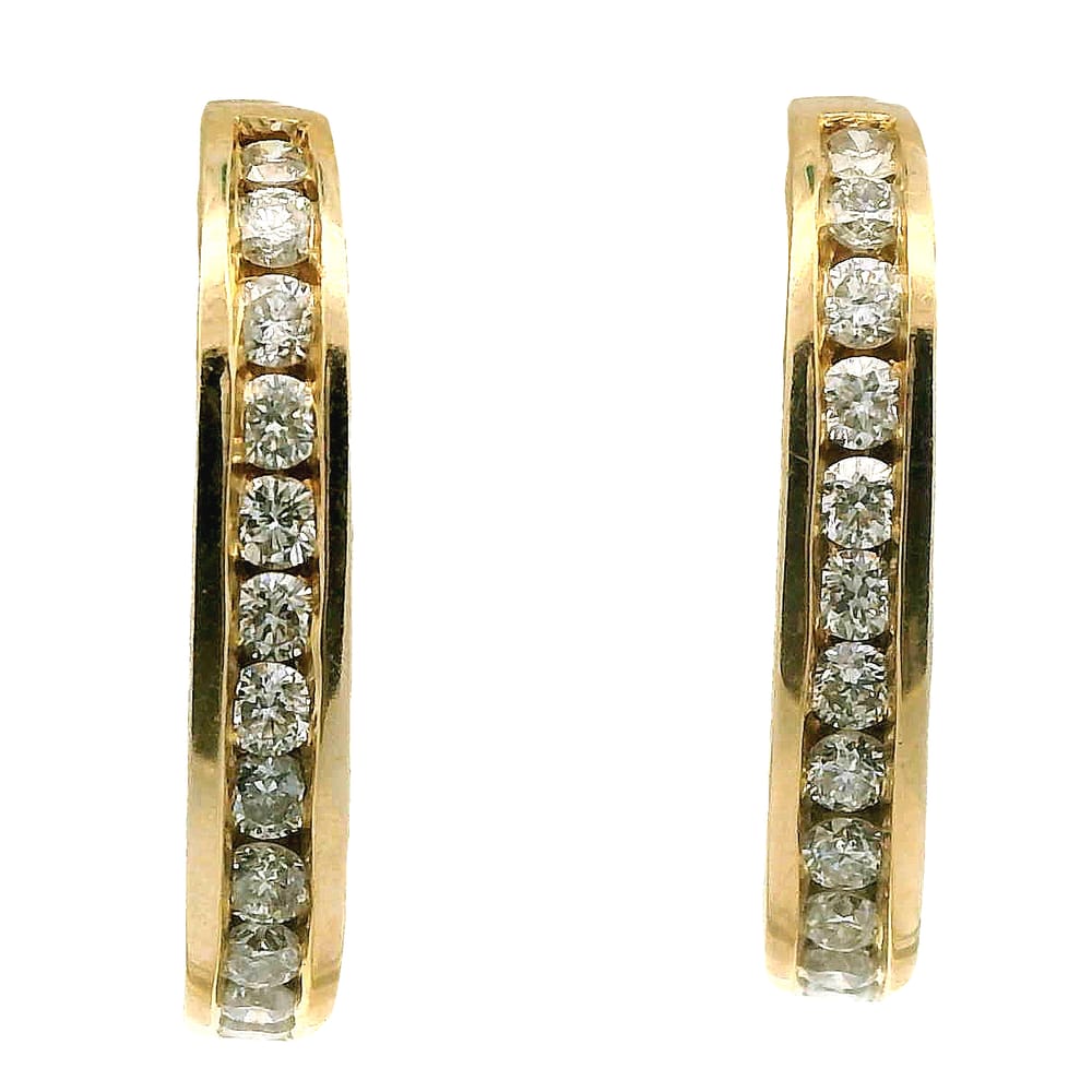 10K Y/G .50TW DIAMOND HOOP EARRINGS