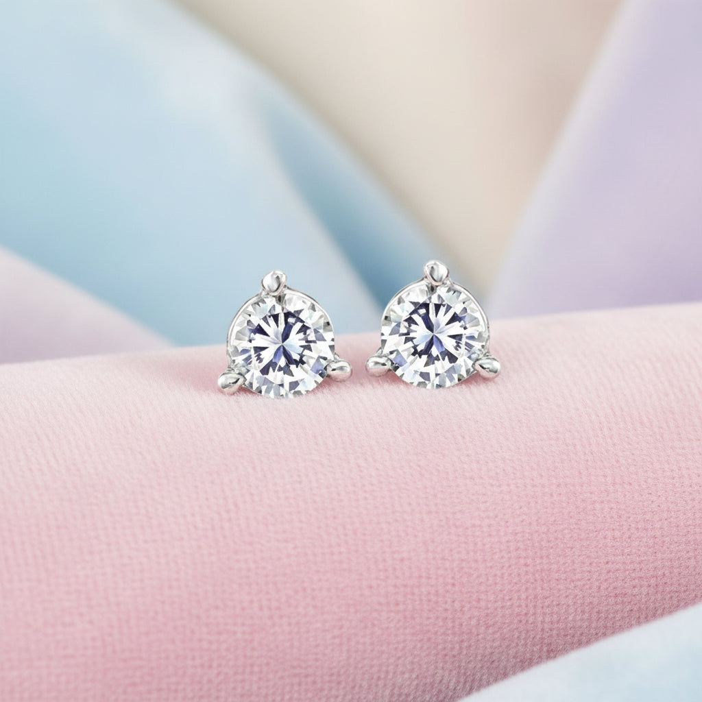 14K WG .10TW I1 I CDN DIAMOND STUD EARRINGS CAD #189536 CAD #189532