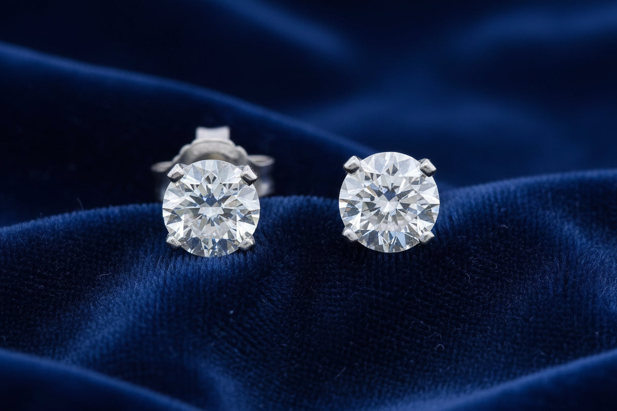 14K WG I1 H .74TW DIAMOND STUDS