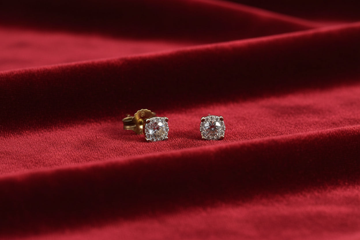 10K YG/WG .20TW DIAMOND ILLUSION STUD EARRINGS