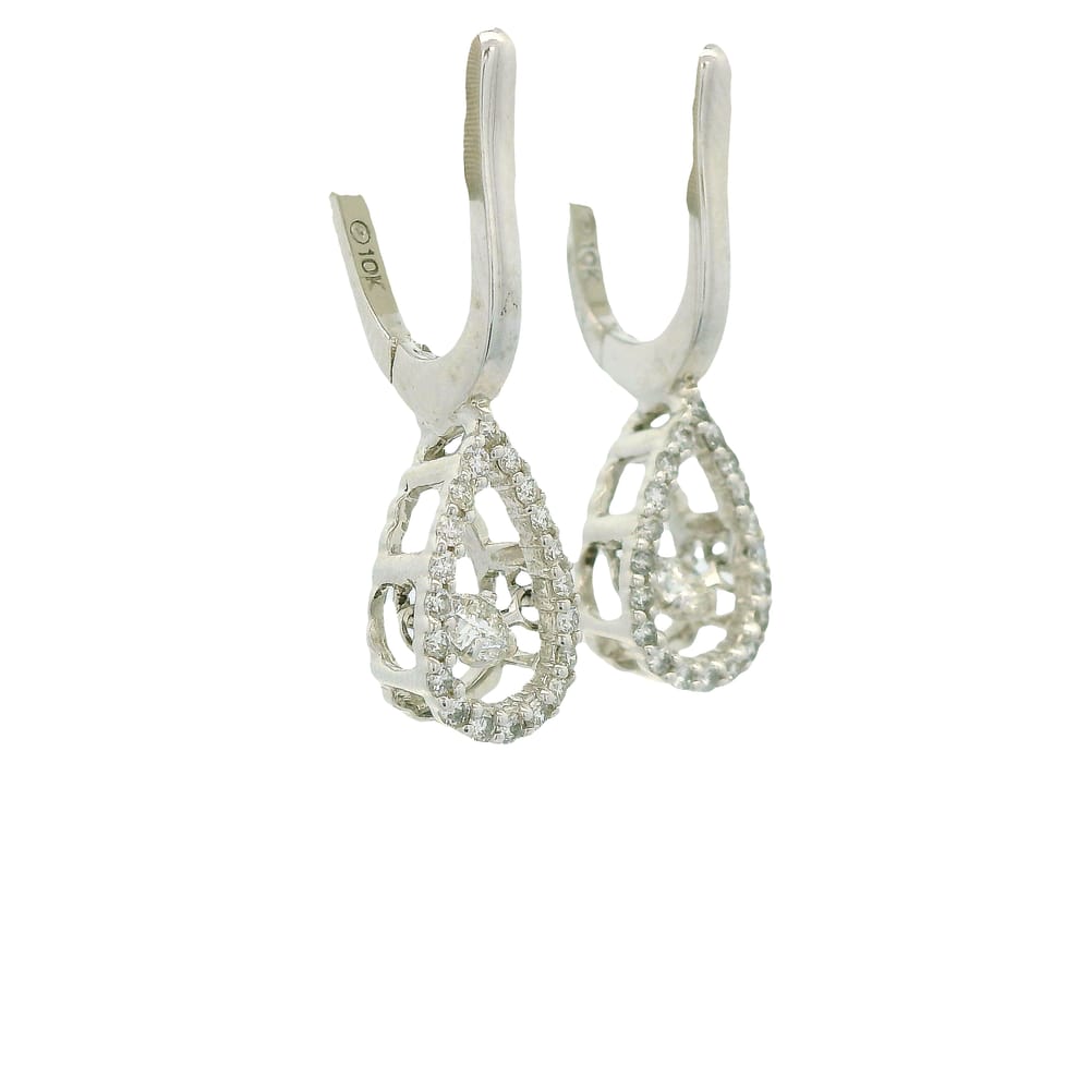 10K WG .16TW DIAMOND PULSE EARRINGS WITH .24TW SIDE DIAMONDS