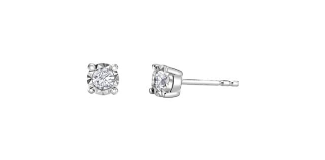 10K WG .20TW DIAMOND ILLUSION STUD EARRINGS