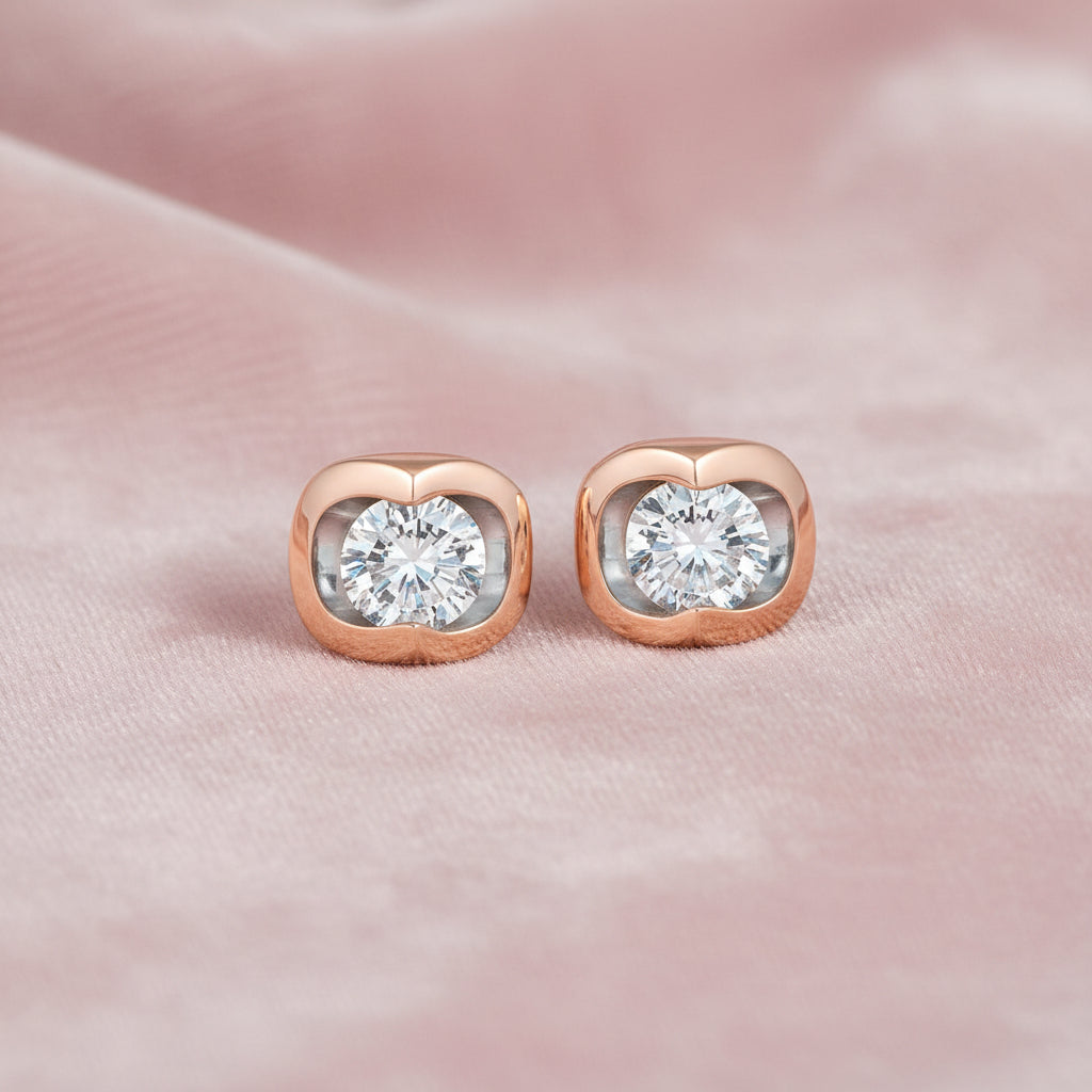 10K RG .06TW DIAMOND STUDS