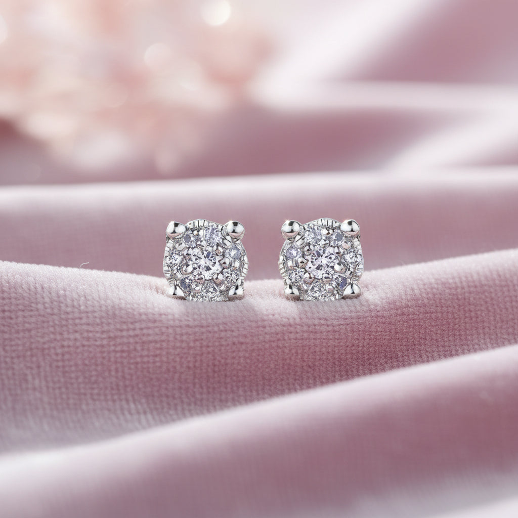 10K .08TW STARBURST DIAMOND STUDS