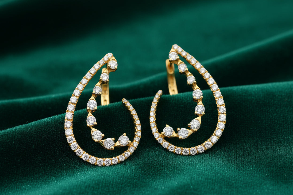 14K YG .86TW DIAMOND FASHION EARRINGS