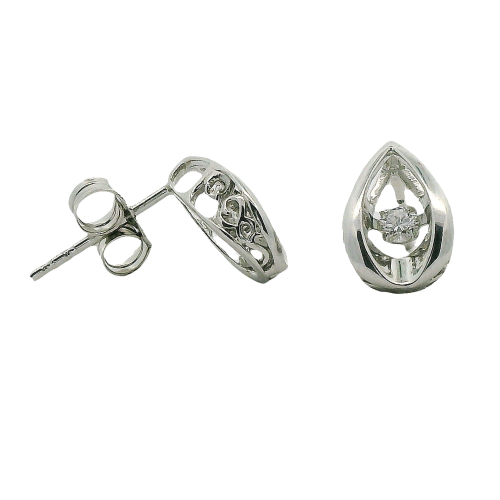 10K WG 0.10ctw Diamond Pulse Studs