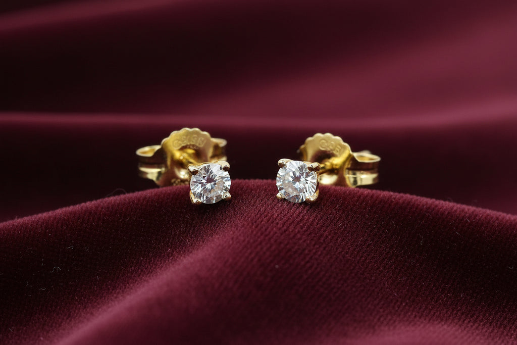 10K YG/WG .03CTW DIA ILLUSION STUD EARRINGS