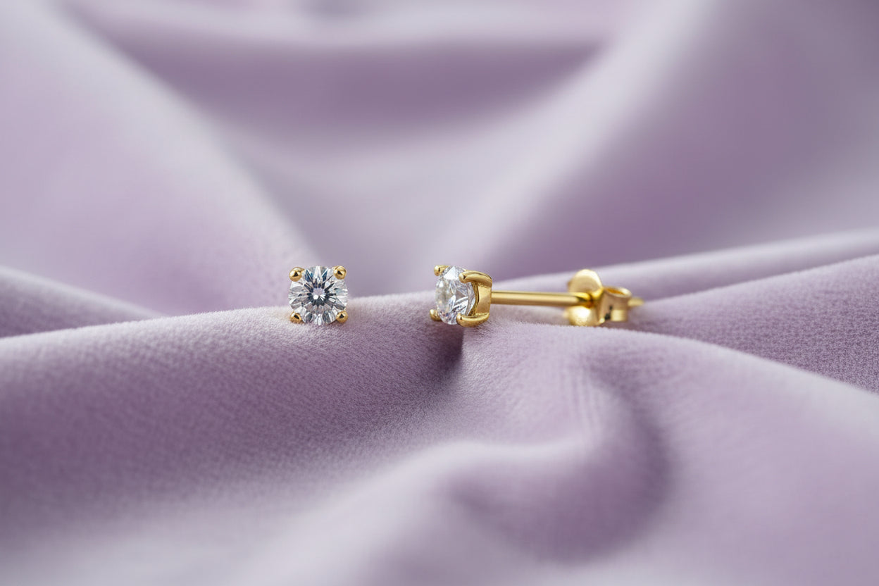 10K YG/WG .05CTW DIA ILLUSION STUD EARRINGS