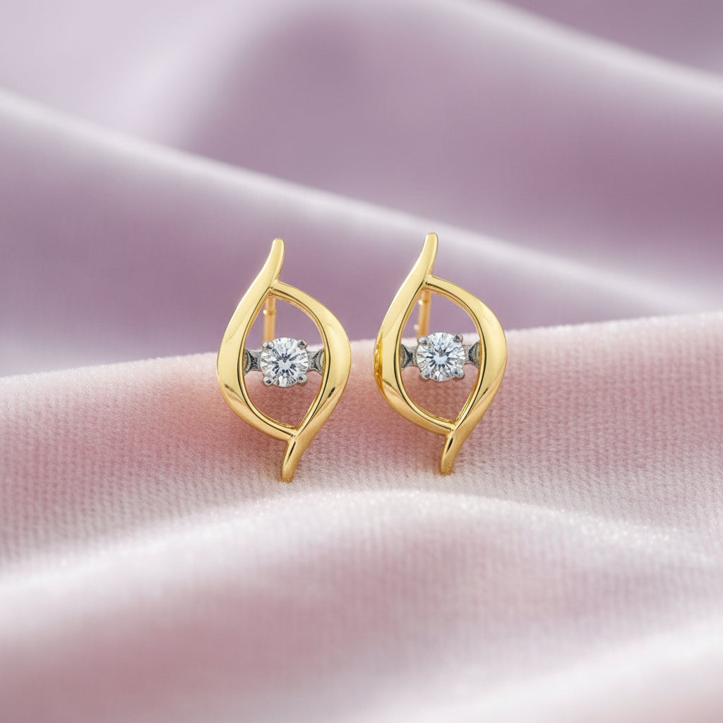 10K YG .02TW TEMPO DIAMOND EARRINGS