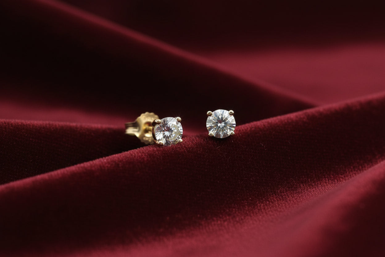 10K YG/WG .25CT DIA ILLUSION STUD EARRINGS