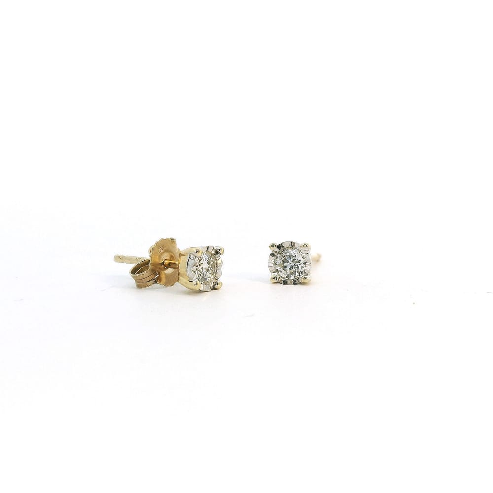 10K YG/WG .25CT DIA ILLUSION STUD EARRINGS