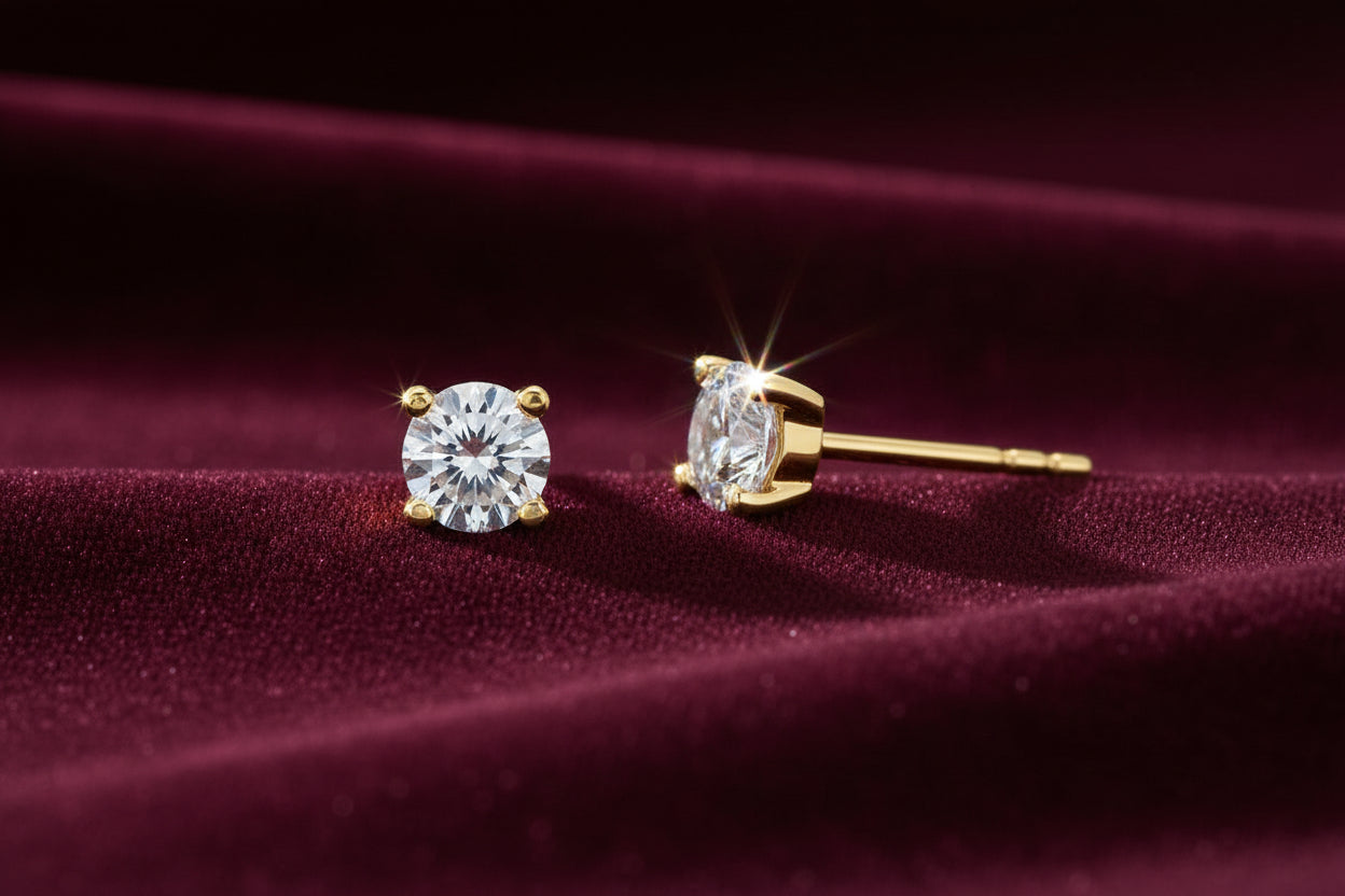 10K YG/WG .25CT DIA ILLUSION STUD EARRINGS