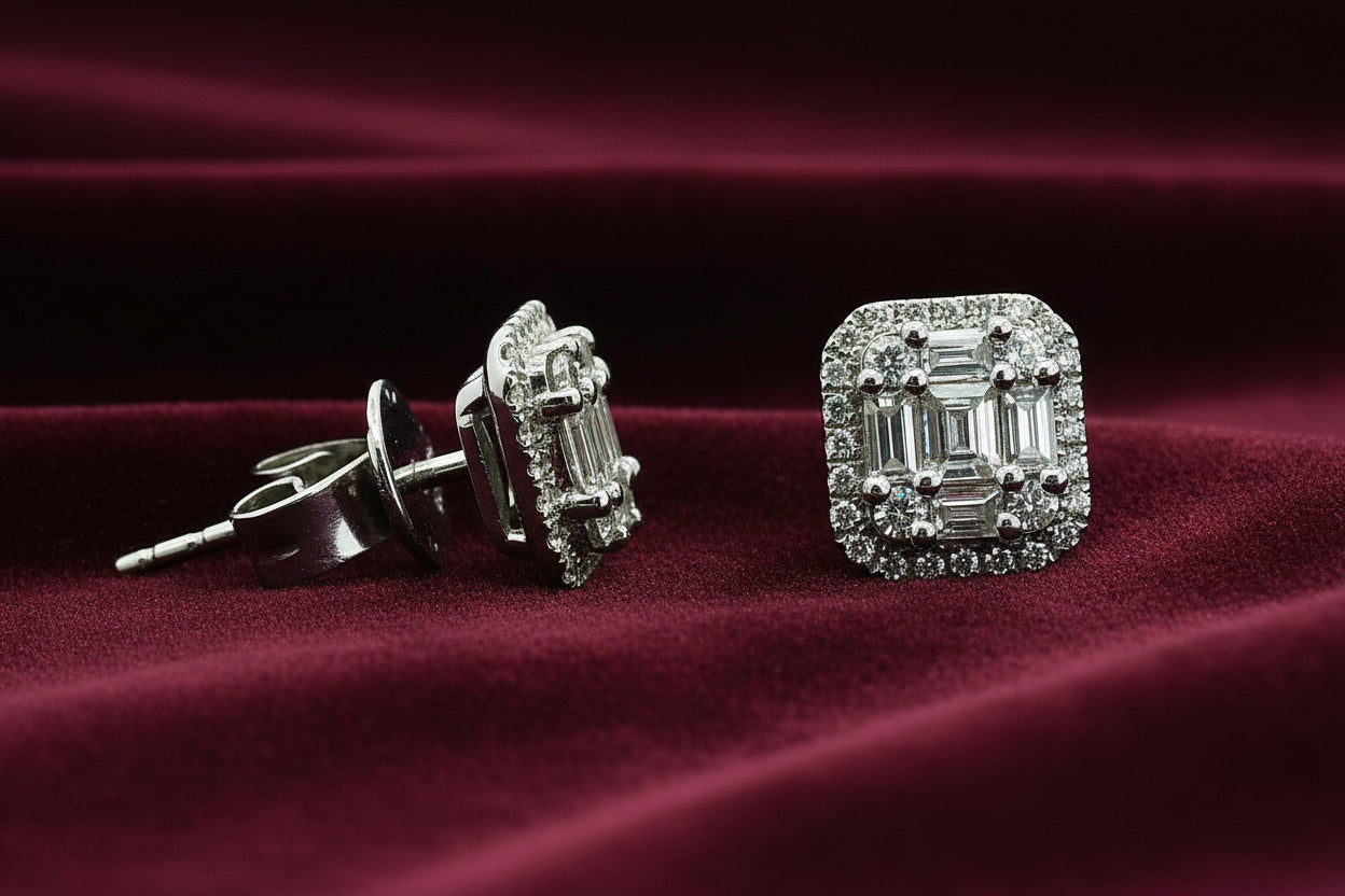 14K WG .57CTW DIA STUD EARRINGS